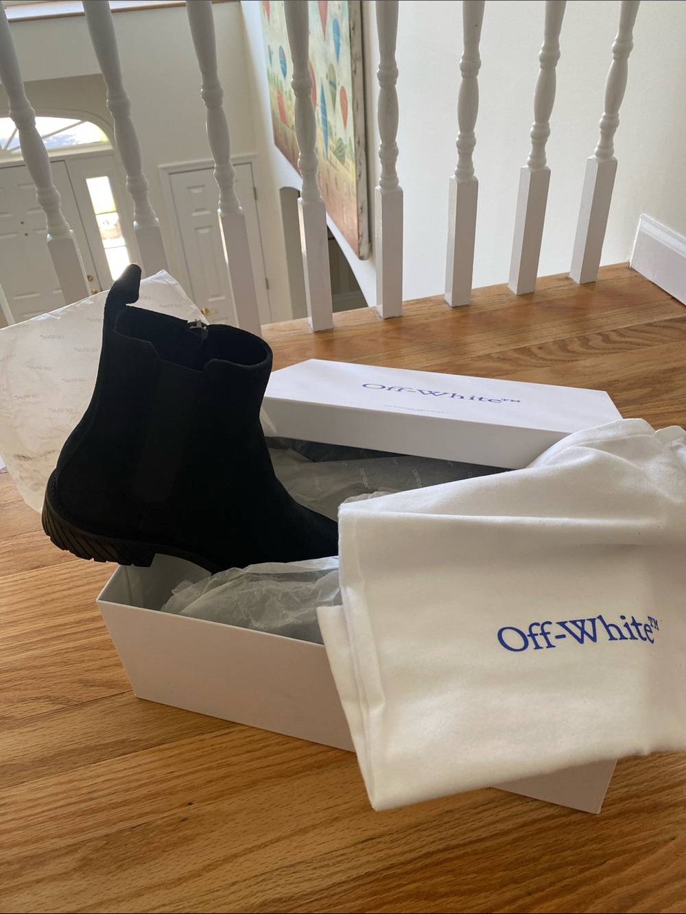 Off-White White Box with Blue Logo